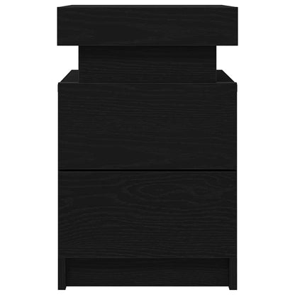 Nachttisch 2 stk. Schwarz Eichen-Optik 35 x 39 x 55 cm
