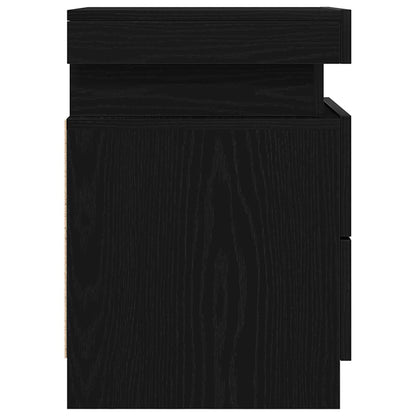 Nachttisch 2 stk. Schwarz Eichen-Optik 35 x 39 x 55 cm