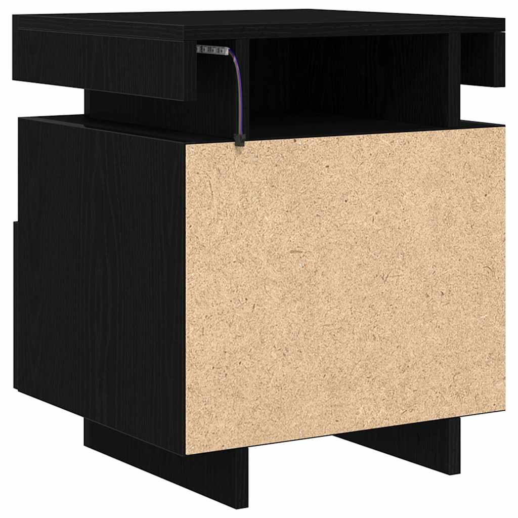Nachttisch Schwarz Eichen-Optik 40 x 39 x 48,5 cm Holzwerkstoff