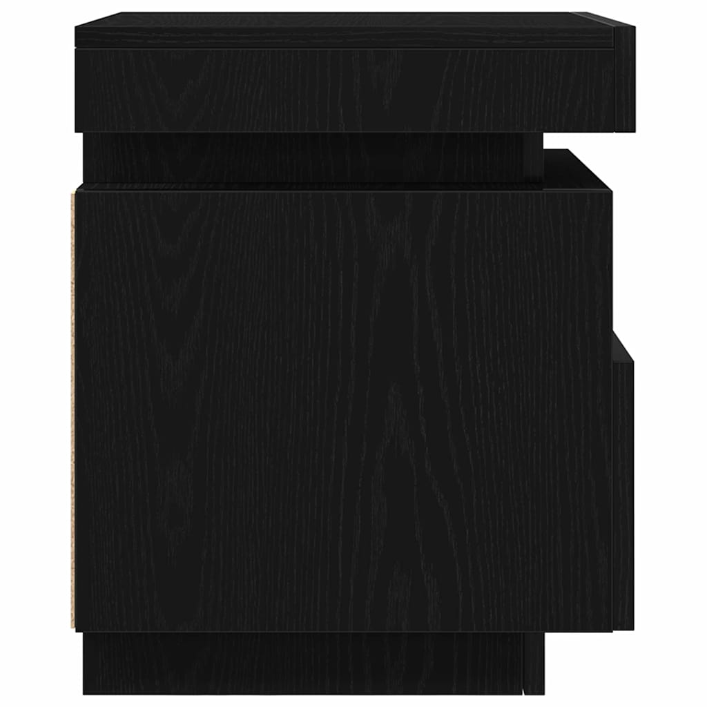 Nachttisch Schwarz Eichen-Optik 40 x 39 x 48,5 cm Holzwerkstoff
