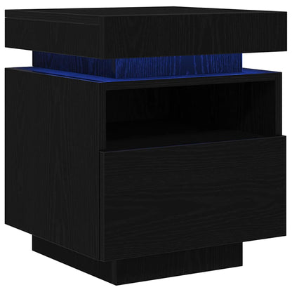 Nachttisch 2 stk. Schwarz Eichen-Optik 40 x 39 x 48,5 cm