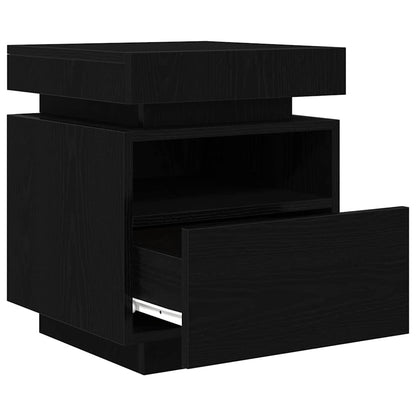Nachttisch 2 stk. Schwarz Eichen-Optik 40 x 39 x 48,5 cm