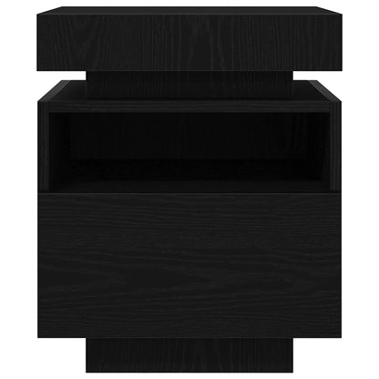 Nachttisch 2 stk. Schwarz Eichen-Optik 40 x 39 x 48,5 cm