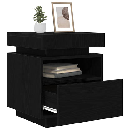 Nachttisch 2 stk. Schwarz Eichen-Optik 40 x 39 x 48,5 cm
