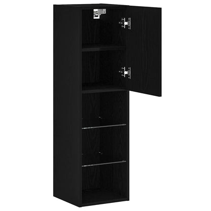 TV-Schrankset 30,5 x 30 x 102 cm Schwarz Eichen-Optik