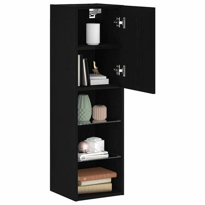 TV-Schrankset 30,5 x 30 x 102 cm Schwarz Eichen-Optik
