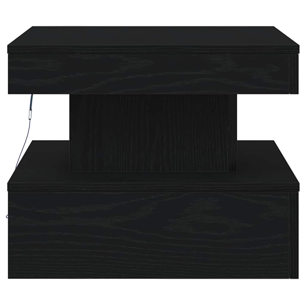 Couchtisch mit LED-Leuchten Schwarz Eichen-Optik 50x50x40 cm