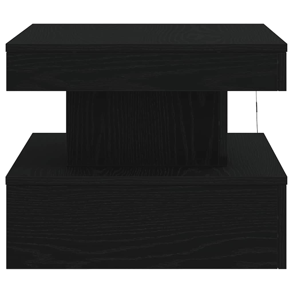 Couchtisch mit LED-Leuchten Schwarz Eichen-Optik 50x50x40 cm