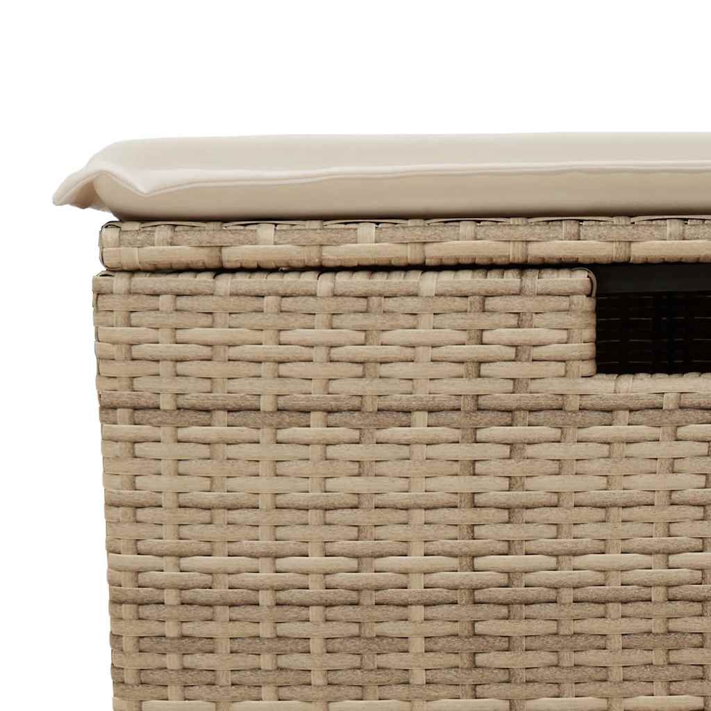 5-tlg. Garten-Sofagarnitur mit Kissen Beige Poly Rattan
