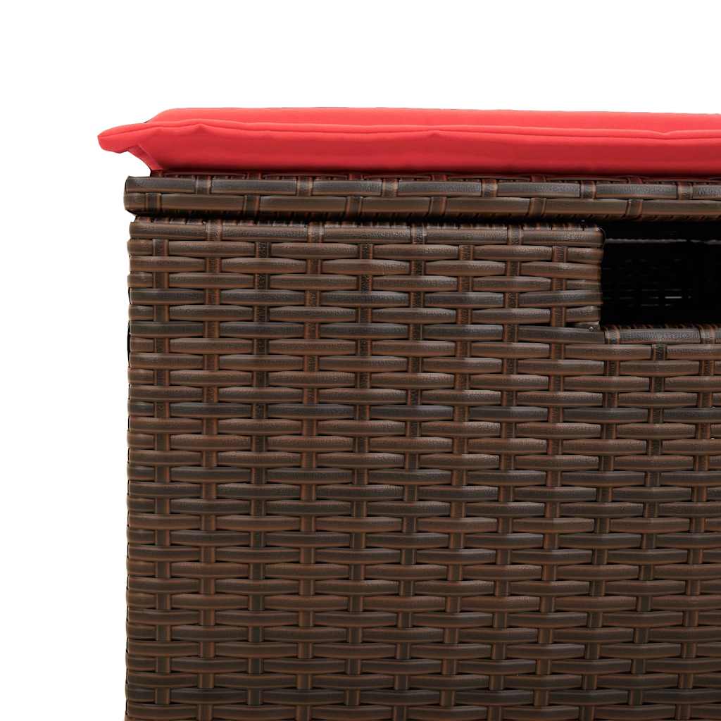 6-tlg. Garten-Sofagarnitur mit Kissen Braun Poly Rattan