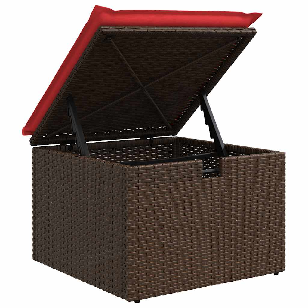 6-tlg. Garten-Sofagarnitur mit Kissen Braun Poly Rattan