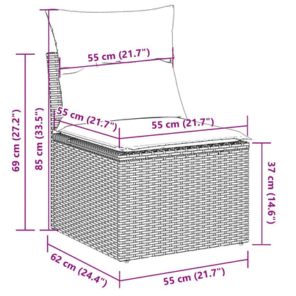 4-tlg. Garten-Sofagarnitur mit Kissen Schwarz Poly Rattan
