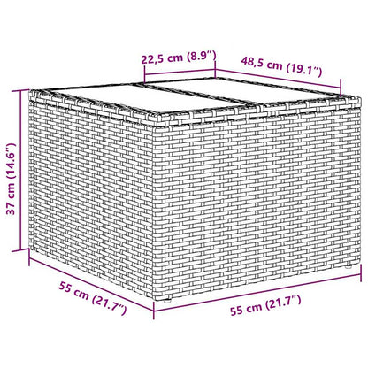 7-tlg. Garten-Sofagarnitur mit Kissen Schwarz Poly Rattan