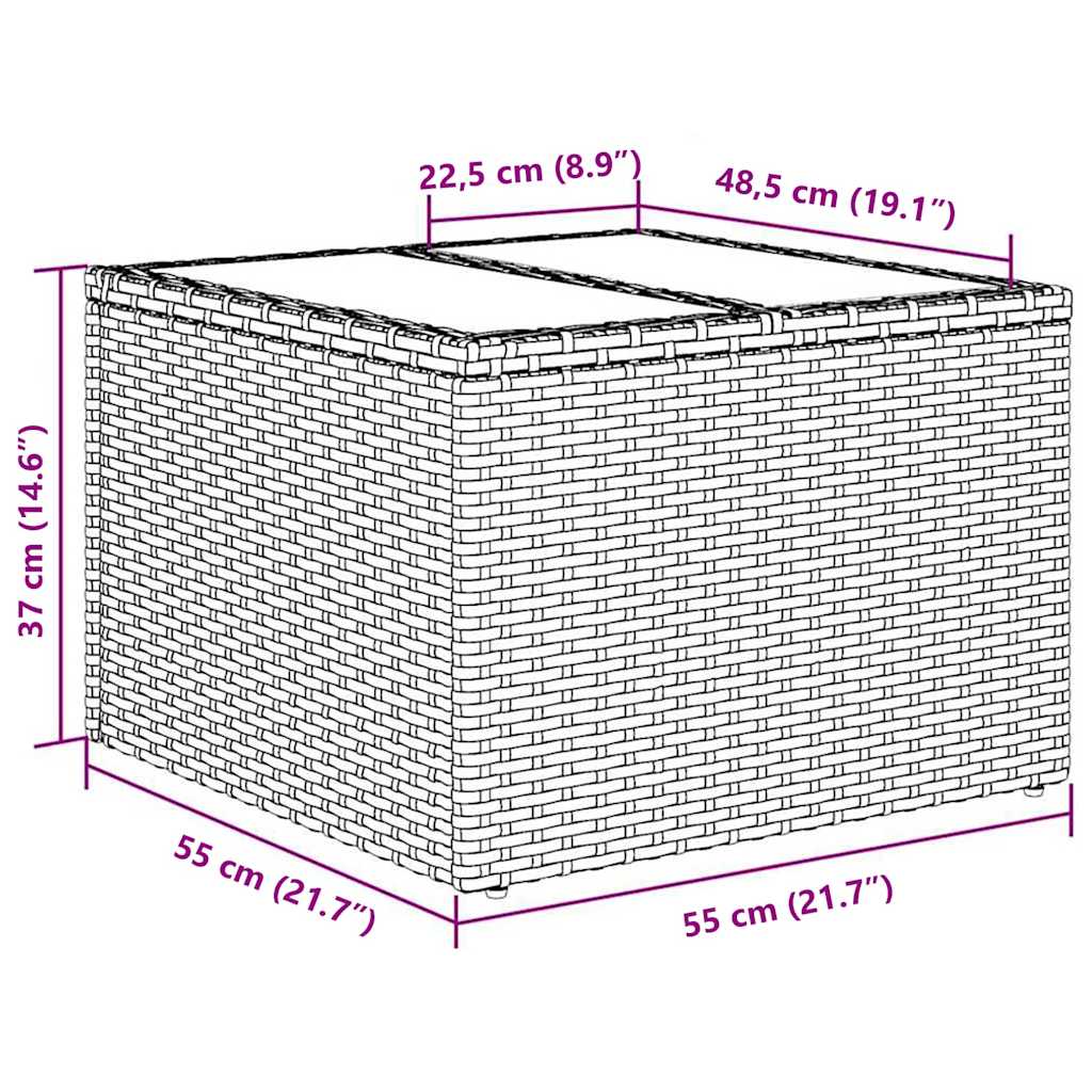 7-tlg. Garten-Sofagarnitur mit Kissen Schwarz Poly Rattan
