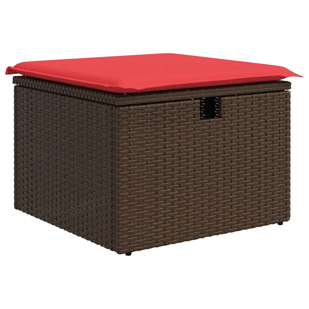6-tlg. Garten-Sofagarnitur mit Kissen Braun Poly Rattan