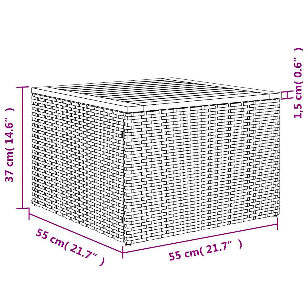 7-tlg. Garten-Sofagarnitur mit Kissen Beige Poly Rattan