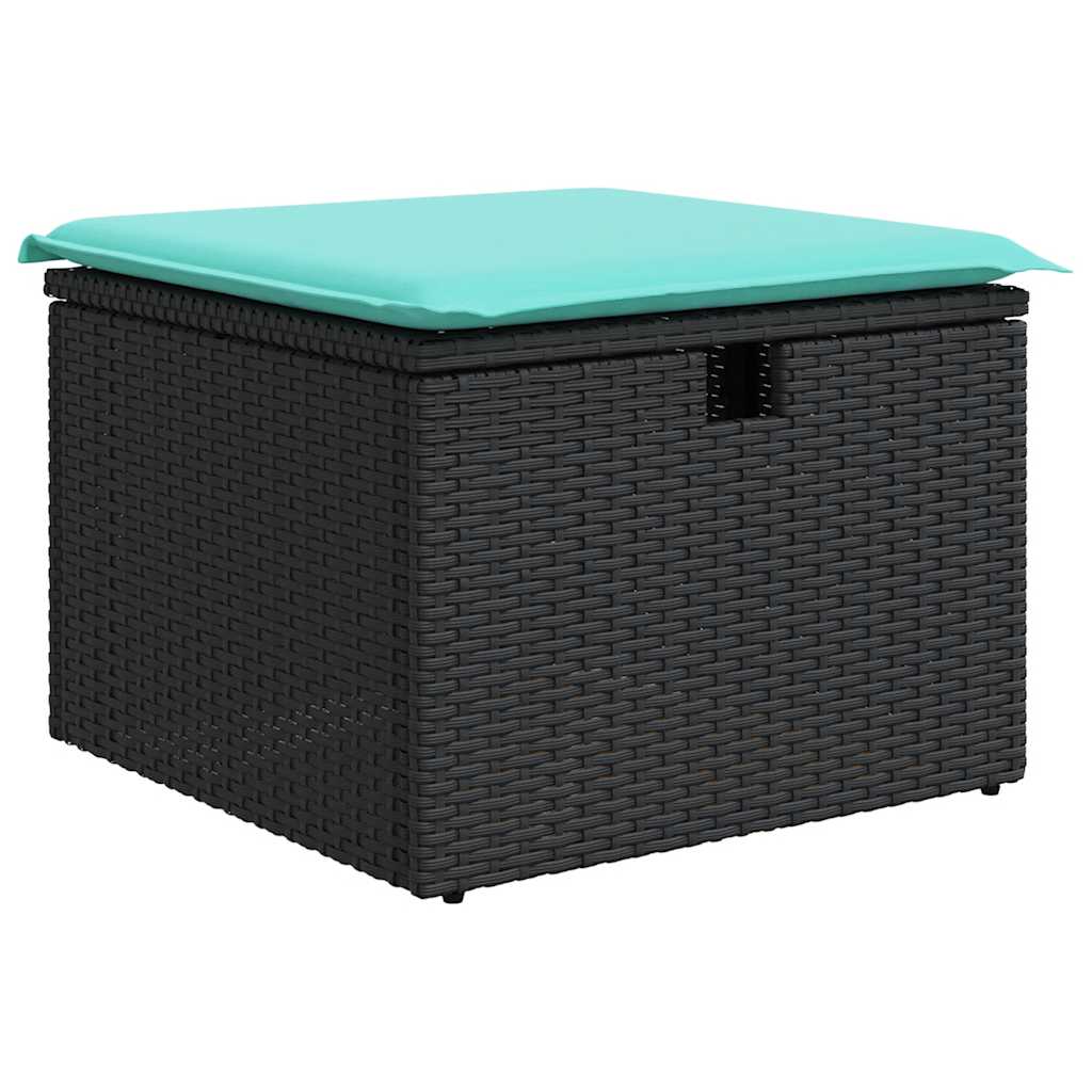4-tlg. Garten-Sofagarnitur mit Kissen Schwarz Poly Rattan