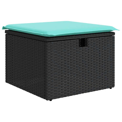 4-tlg. Garten-Sofagarnitur mit Kissen Schwarz Poly Rattan