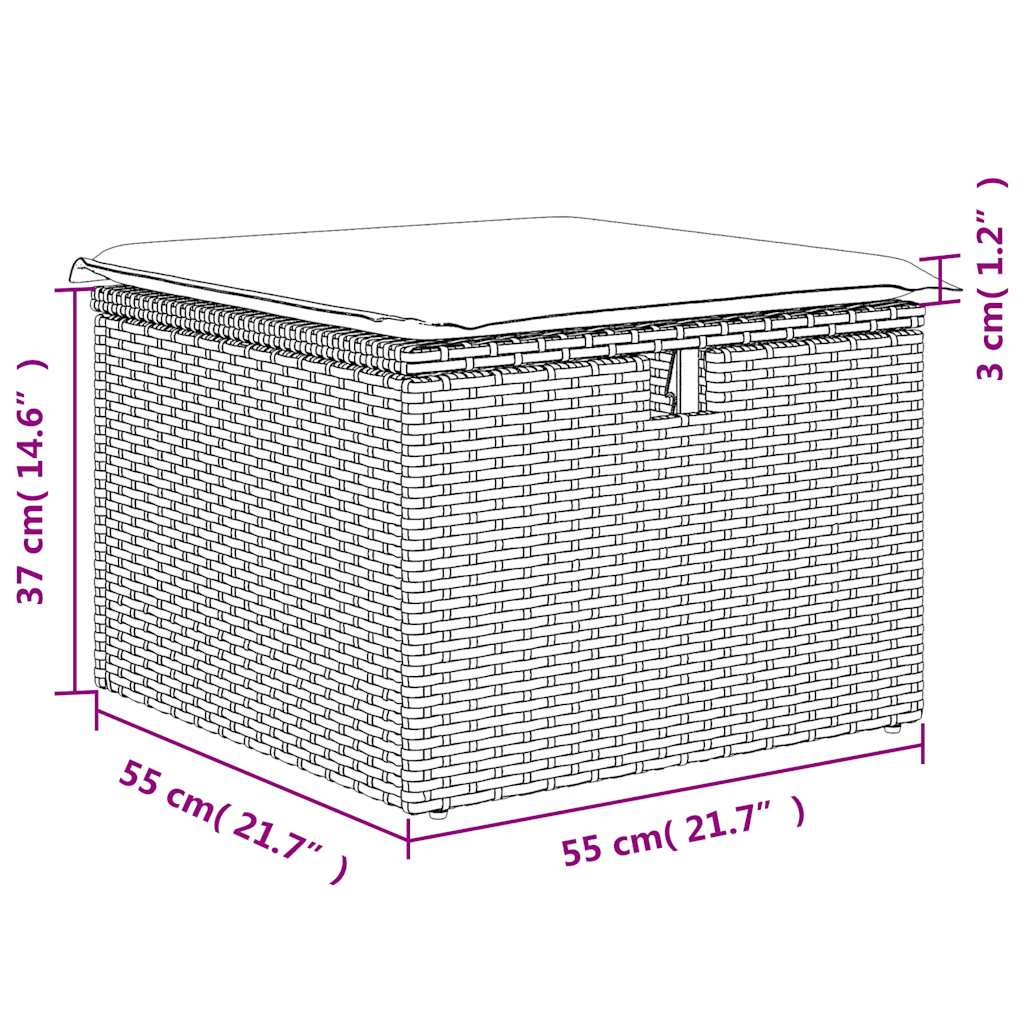 4-tlg. Garten-Sofagarnitur mit Kissen Beige Poly Rattan