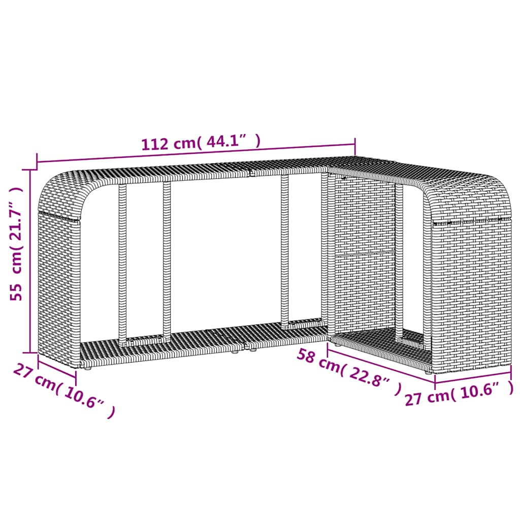 11-tlg. Garten-Sofagarnitur mit Kissen Schwarz Poly Rattan