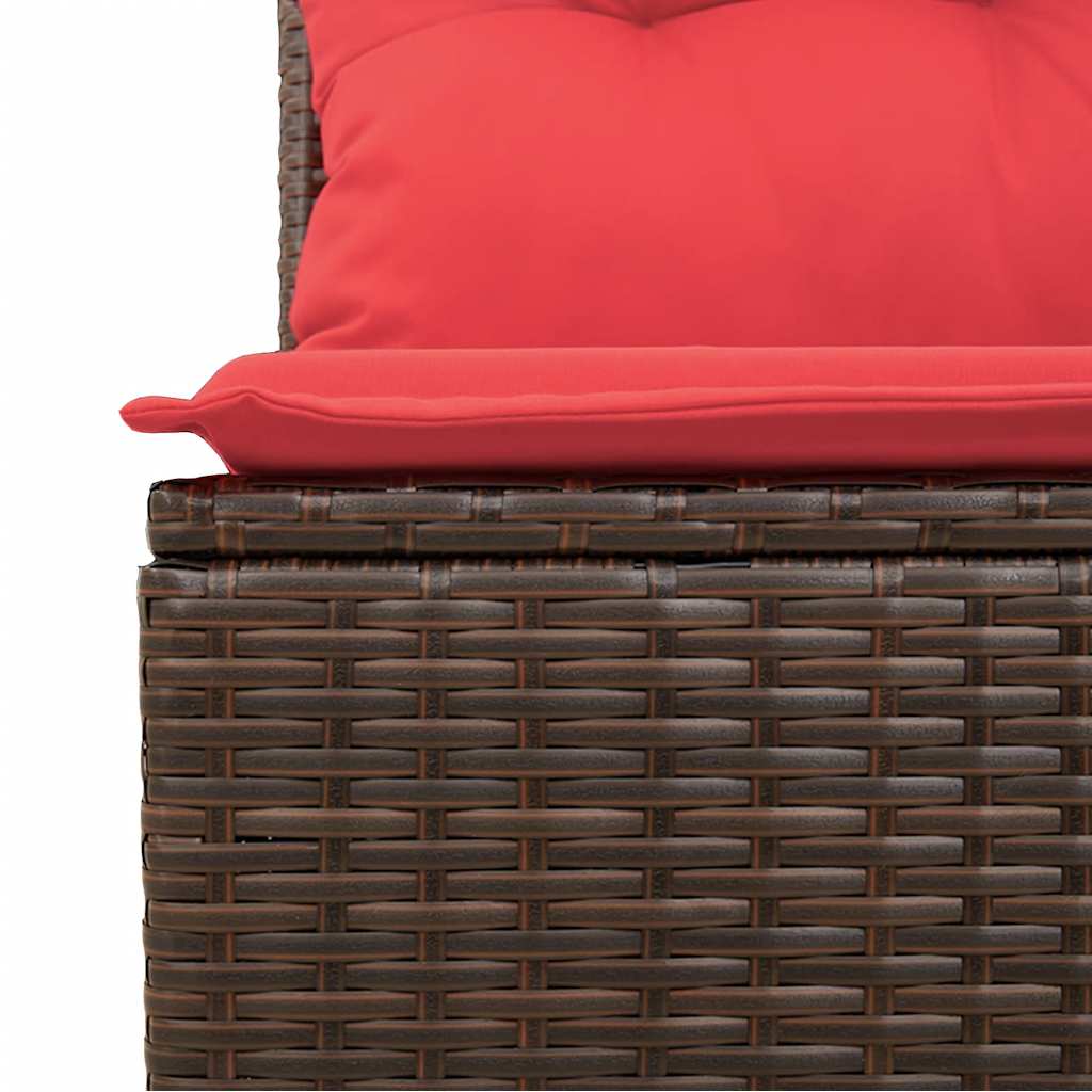 6-tlg. Garten-Sofagarnitur mit Kissen Braun Poly Rattan Akazie