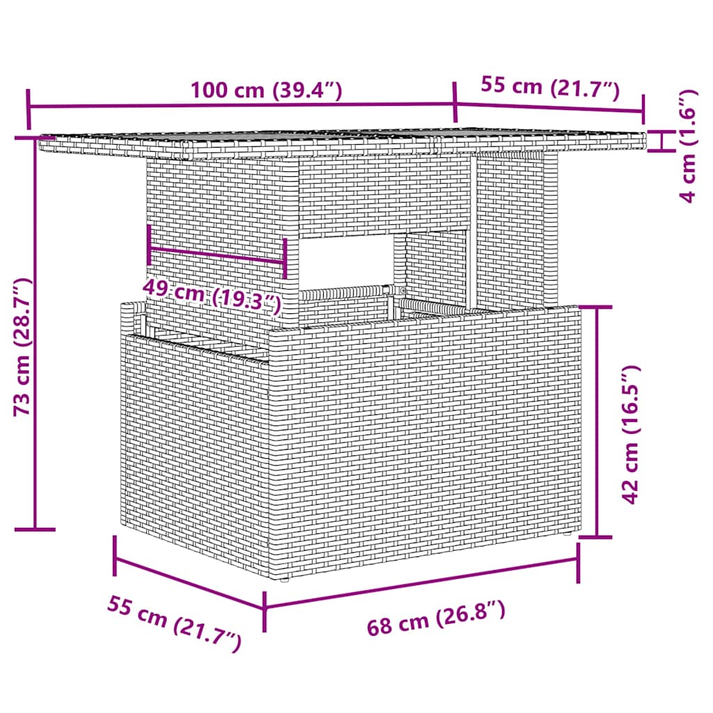 7-tlg. Garten-Sofagarnitur mit Kissen Beige Poly Rattan