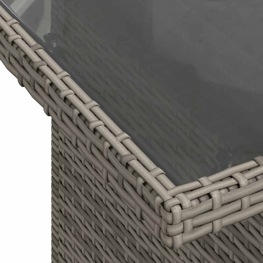 5tlg. Garten-Sofagarnitur mit Kissen Grau Poly Rattan