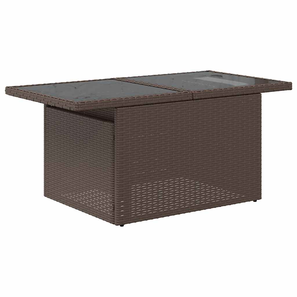 5-tlg. Garten-Sofagarnitur mit Kissen Braun Poly Rattan Akazie