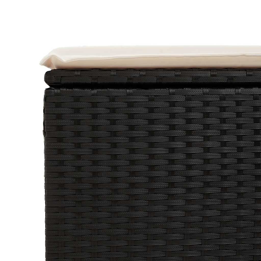 8-tlg. Garten-Sofagarnitur mit Kissen Schwarz Poly Rattan
