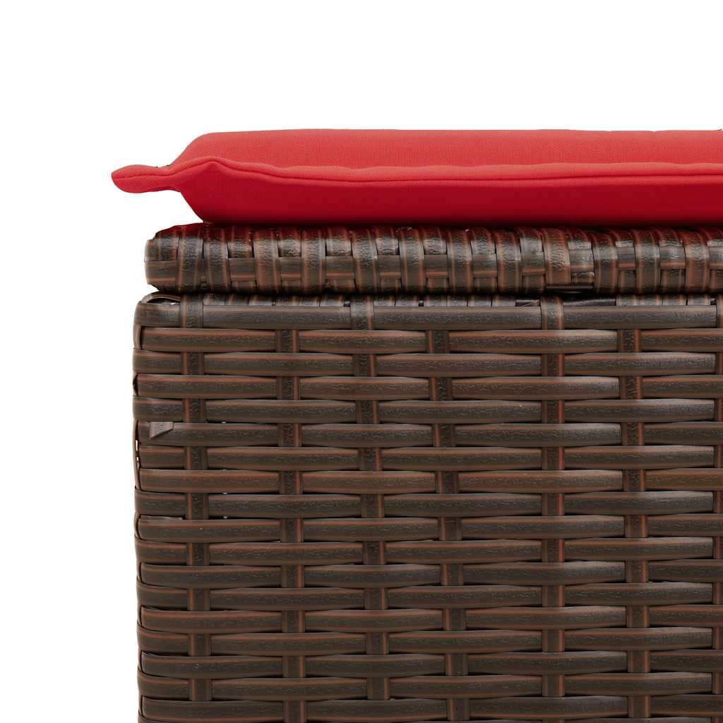 8-tlg. Garten-Sofagarnitur mit Kissen Braun Poly Rattan Akazie