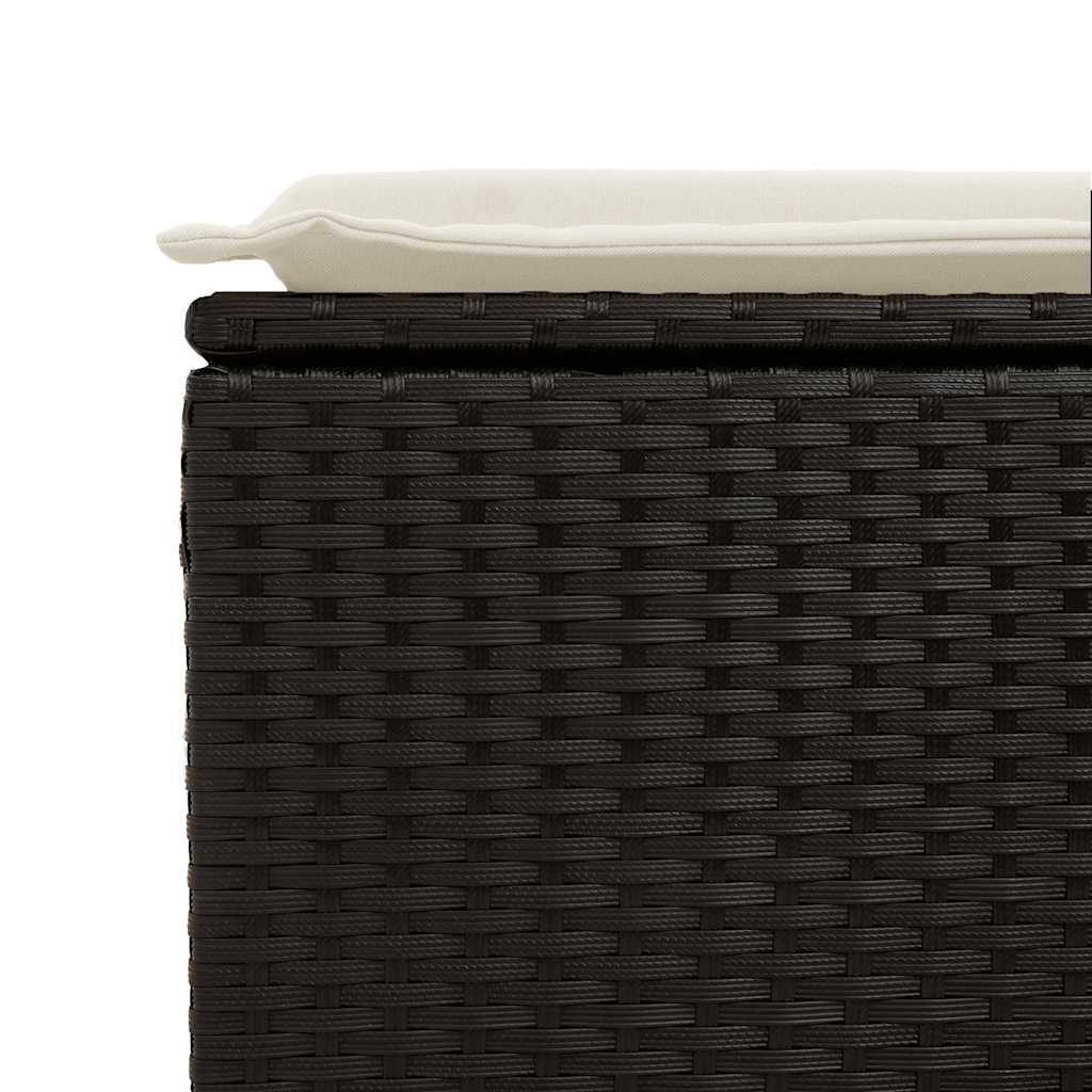 6-tlg. Garten-Sofagarnitur mit Kissen Schwarz Poly Rattan