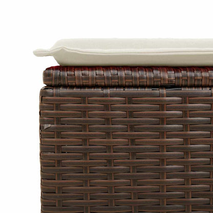 8-tlg. Garten-Sofagarnitur mit Kissen Braun Poly Rattan