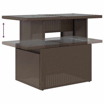 8-tlg. Garten-Sofagarnitur mit Kissen Braun Poly Rattan Akazie