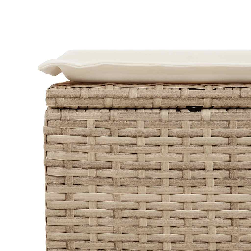7-tlg. Garten-Sofagarnitur mit Kissen Beige Poly Rattan