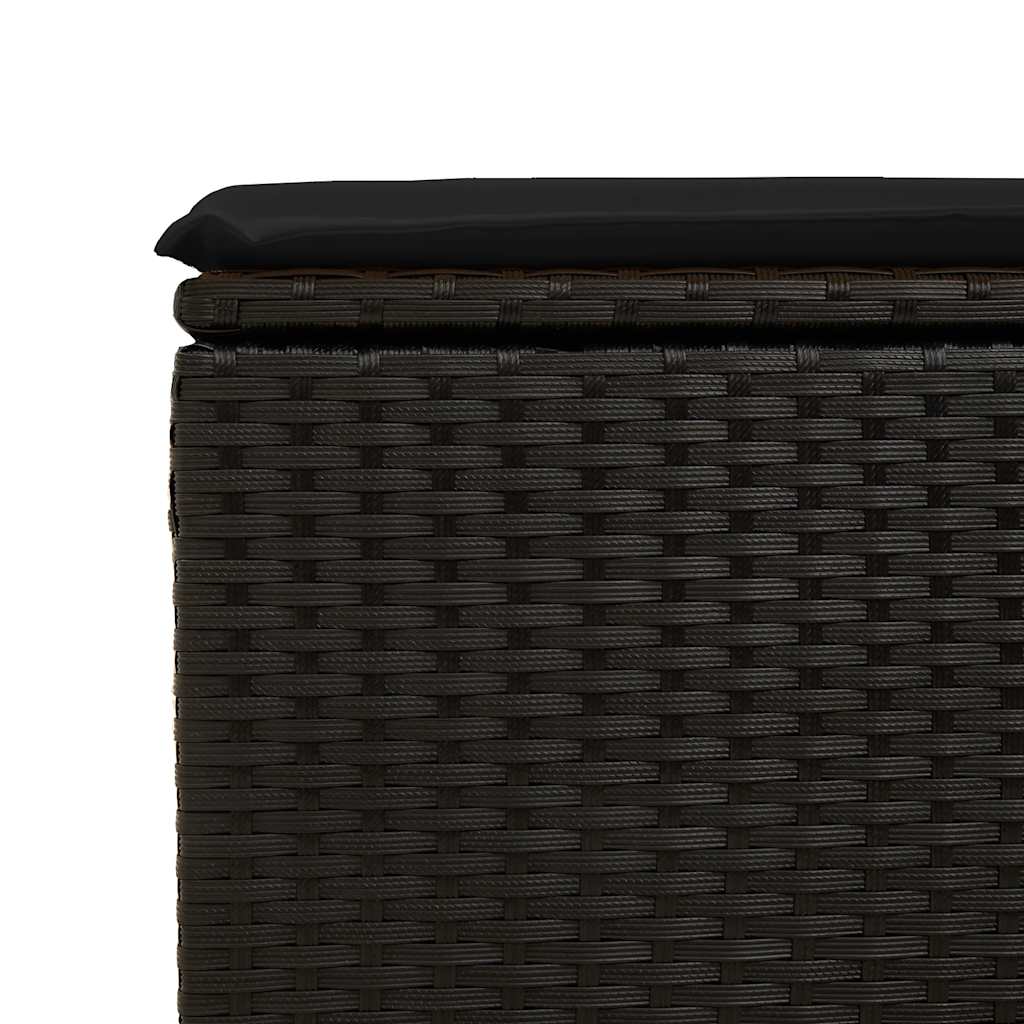 8-tlg. Garten-Sofagarnitur mit Kissen Schwarz Poly Rattan
