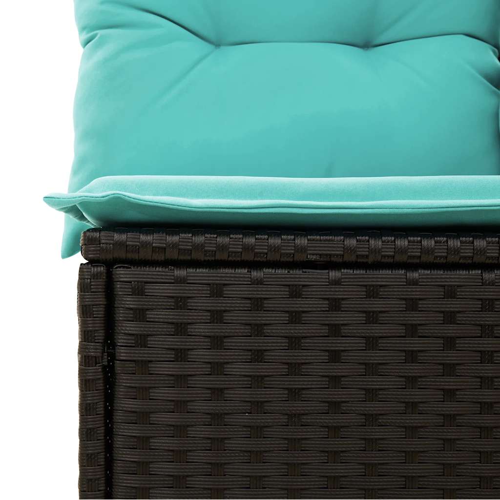 10-tlg. Garten-Sofagarnitur mit Kissen Schwarz Poly Rattan