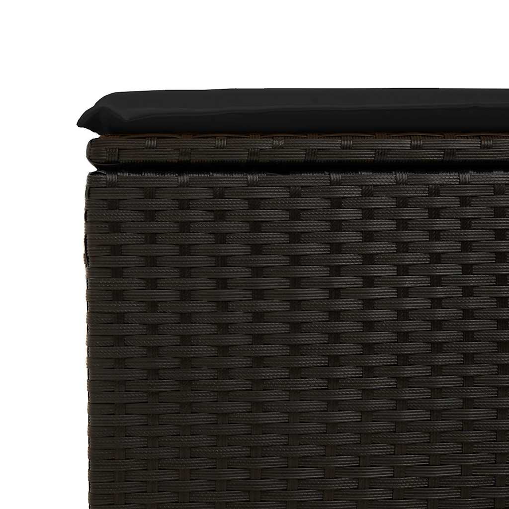 8-tlg. Garten-Sofagarnitur mit Kissen Schwarz Poly Rattan