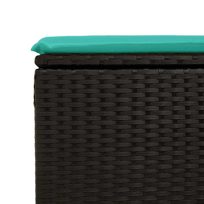 8-tlg. Garten-Sofagarnitur mit Kissen Schwarz Poly Rattan