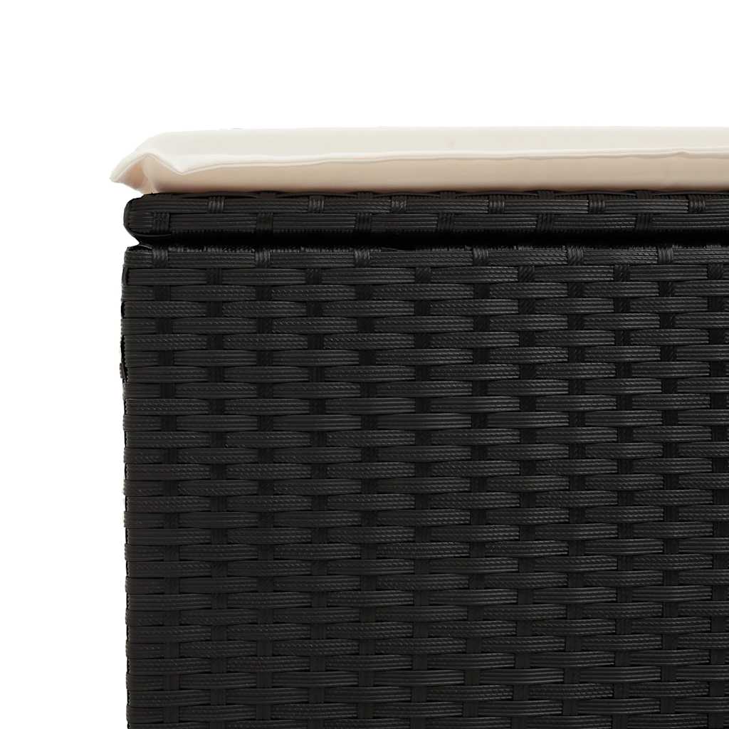 8-tlg. Garten-Sofagarnitur mit Kissen Schwarz Poly Rattan