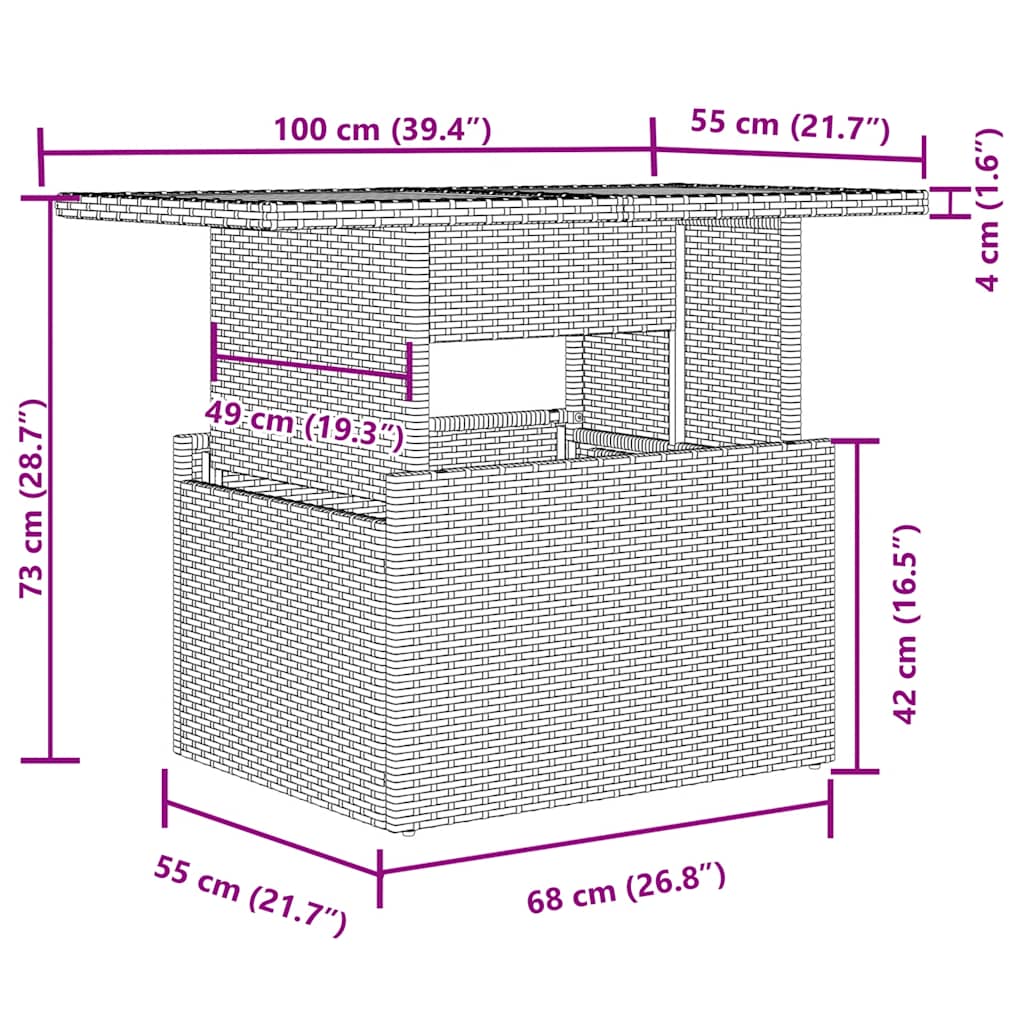 8-tlg. Garten-Sofagarnitur mit Kissen Beige Poly Rattan