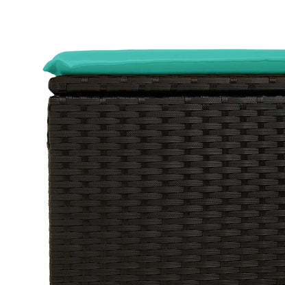 8-tlg. Garten-Sofagarnitur mit Kissen Schwarz Poly Rattan