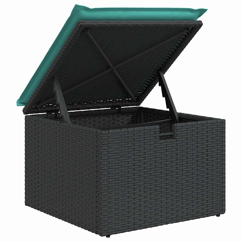 6-tlg. Garten-Sofagarnitur mit Kissen Grau Poly Rattan Akazie