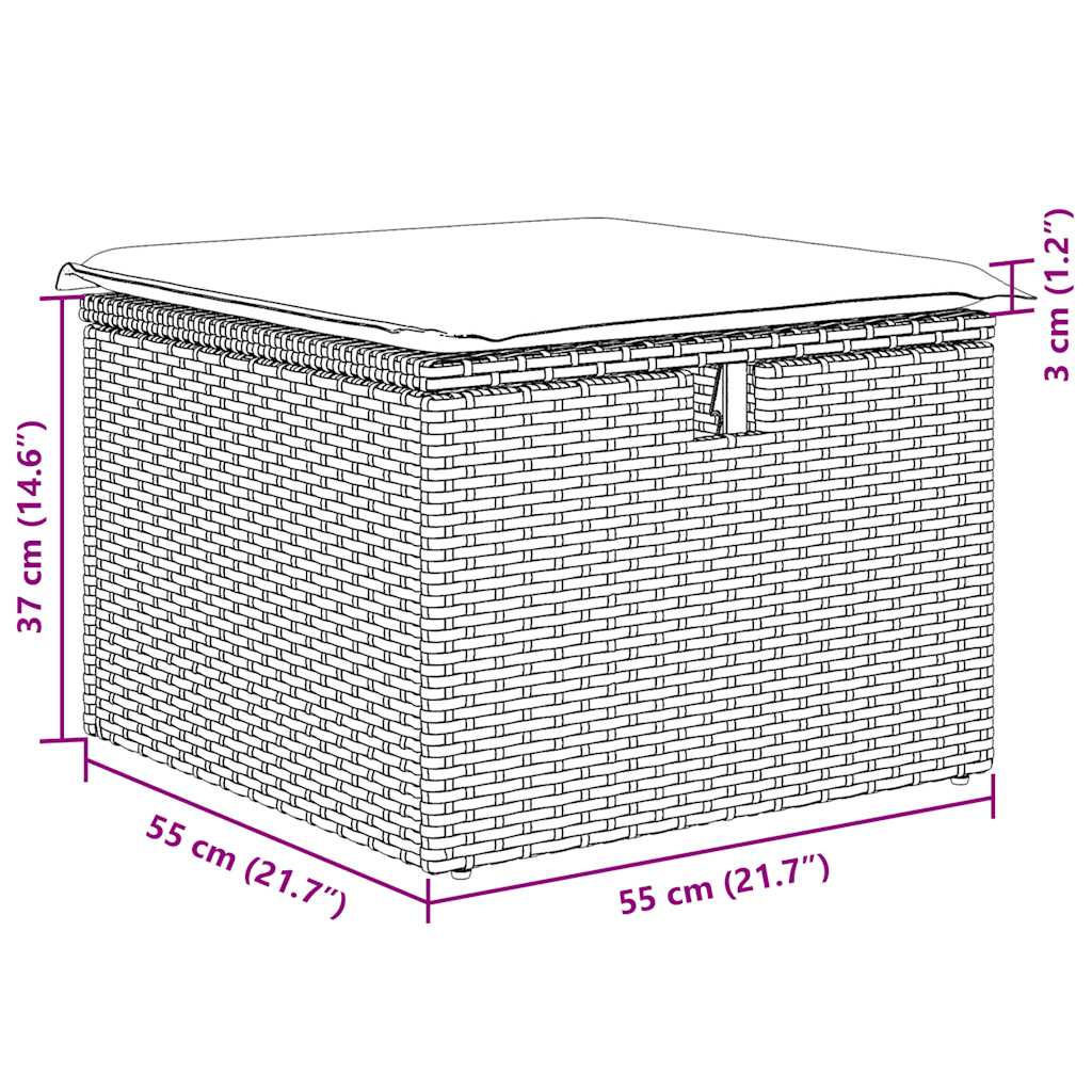 6-tlg. Garten-Sofagarnitur mit Kissen Beige Poly Rattan