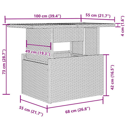 6-tlg. Garten-Sofagarnitur mit Kissen Grau Poly Rattan