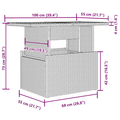6-tlg. Garten-Sofagarnitur mit Kissen Grau Poly Rattan