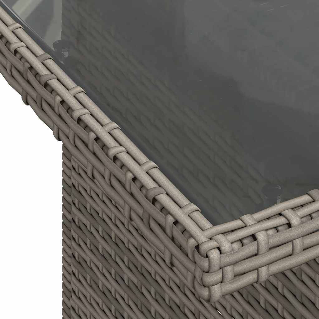 9-tlg. Garten-Sofagarnitur mit Kissen Braun Poly Rattan Akazie