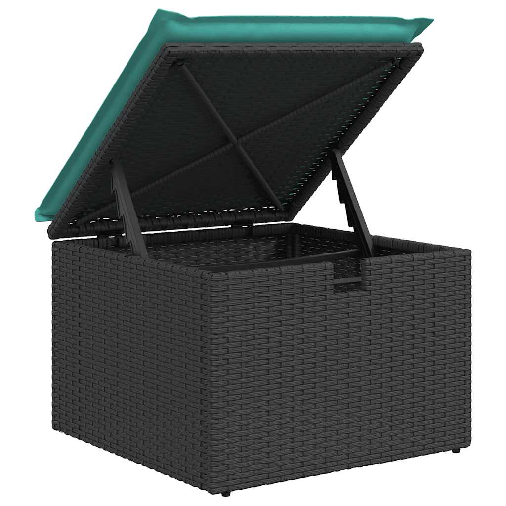9-tlg. Garten-Sofagarnitur mit Kissen Grau Poly Rattan Akazie