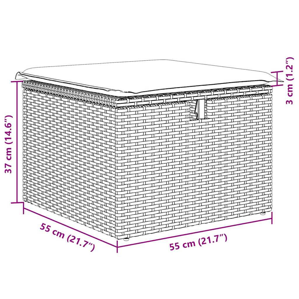 6-tlg. Garten-Sofagarnitur mit Kissen Beige Poly Rattan Akazie