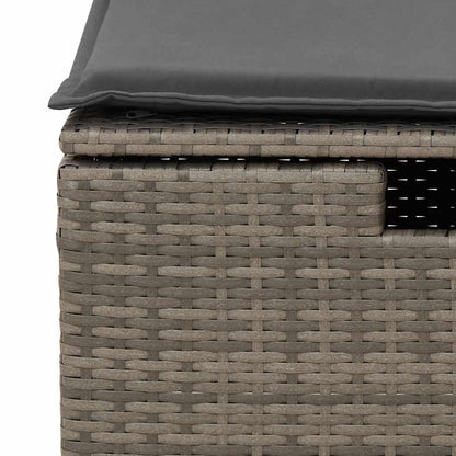 5-tlg. Garten-Sofagarnitur mit Kissen Grau Poly Rattan Akazie