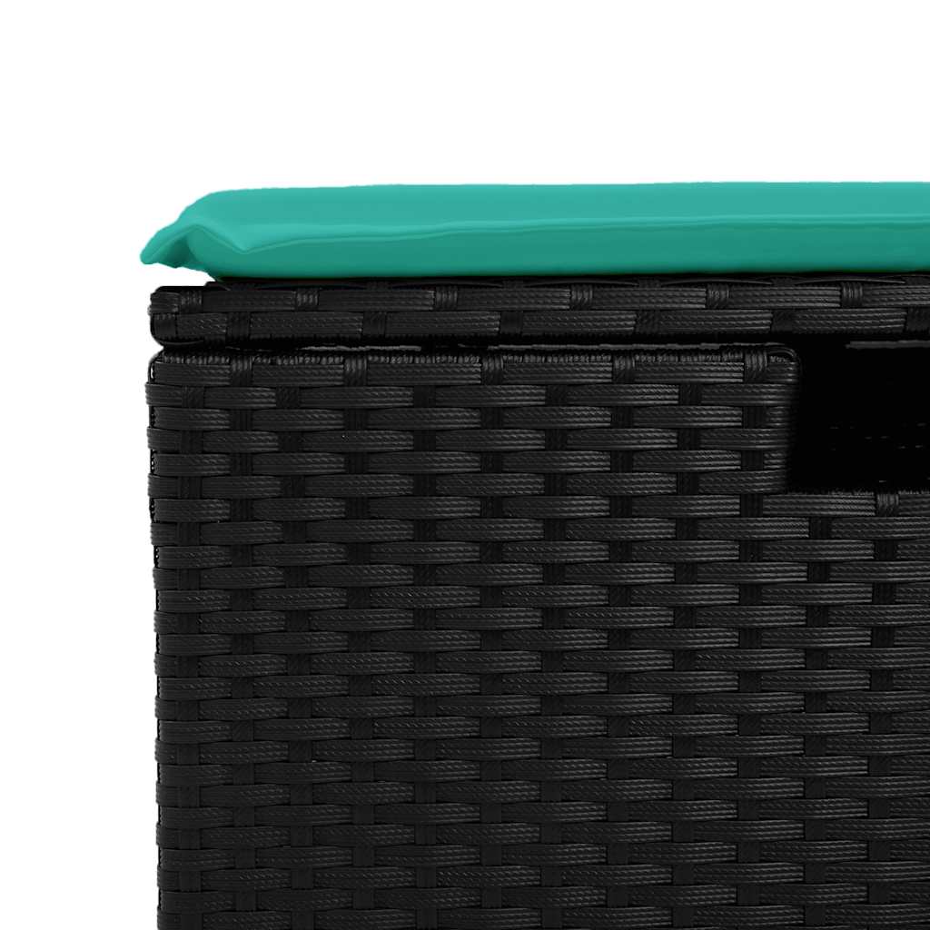 7-tlg. Garten-Sofagarnitur mit Kissen Grau Poly Rattan Akazie
